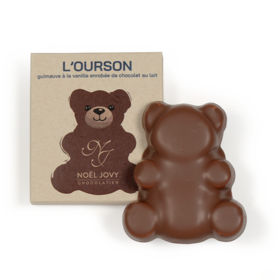 Ourson guimauve à la vanille enrobé de chocolat au lait